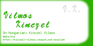 vilmos kinczel business card